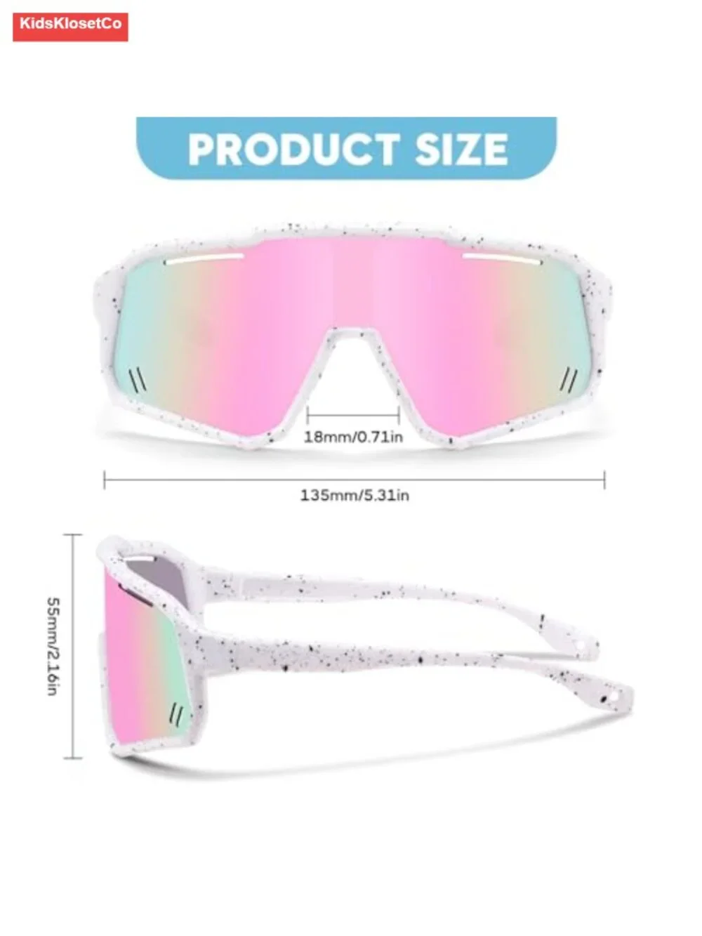 Kids UV400 Sports Sunglasses Baseball Biking Tennis Outdoor Goggles Youth